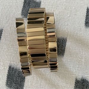 Roxanne Assoulin Gold and Silver Tone Stretch Bracelets.